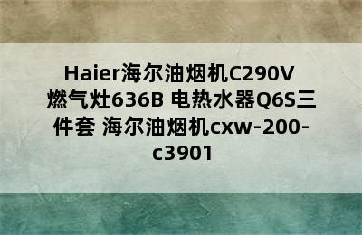 Haier海尔油烟机C290V+燃气灶636B+电热水器Q6S三件套 海尔油烟机cxw-200-c3901